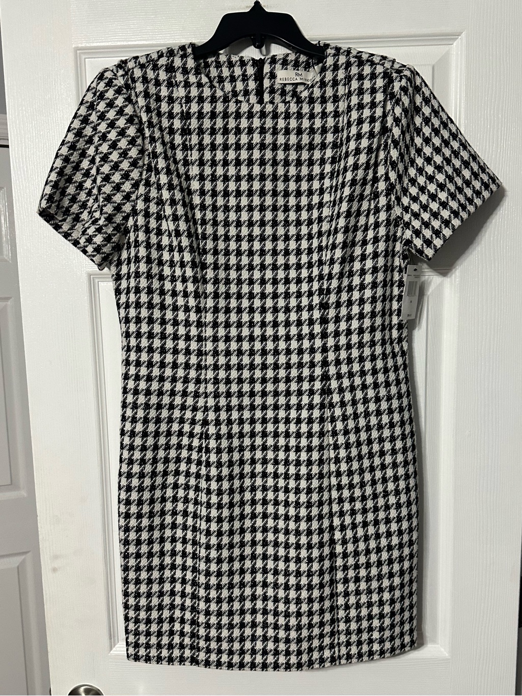 Nwt Rebecca Minkoff Black & Alabaster Houndstooth Mini Dress